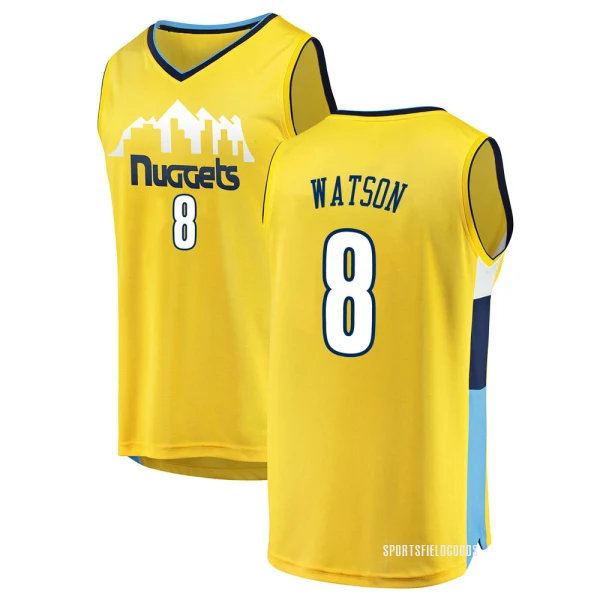 Youth Peyton Watson Denver Nuggets Yellow Fast Break Jersey - Statement Edition