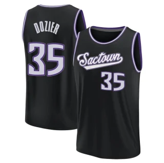 Youth PJ Dozier Sacramento Kings Black Fast Break 2021/22 Replica City Edition Jersey