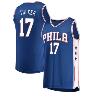Youth P.J. Tucker Philadelphia 76ers Royal Fast Break Jersey - Icon Edition