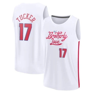 Youth P.J. Tucker Philadelphia 76ers White Fast Break 2022/23 City Edition Jersey