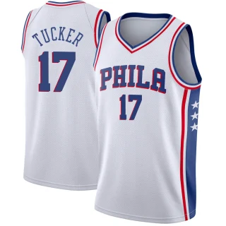 Youth P.J. Tucker Philadelphia 76ers White Swingman Jersey - Association Edition