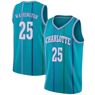 Youth P.J. Washington Charlotte Hornets Aqua Swingman Jordan Brand Hardwood Classics Jersey