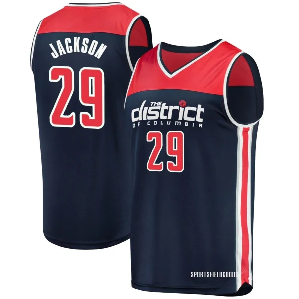 Youth Quenton Jackson Washington Wizards Navy Fast Break 2019/20 Jersey - Statement Edition