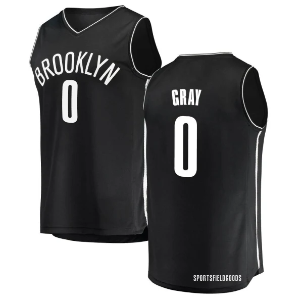 Youth RaiQuan Gray Brooklyn Nets Black Fast Break Jersey - Icon Edition