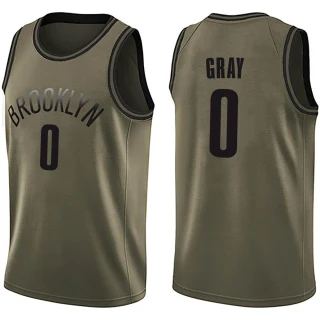 Youth RaiQuan Gray Brooklyn Nets Green Swingman Salute to Service Jersey