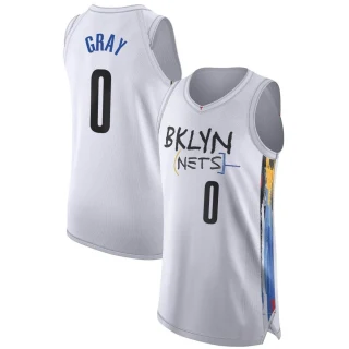 Youth RaiQuan Gray Brooklyn Nets White Authentic 2022/23 City Edition Jersey