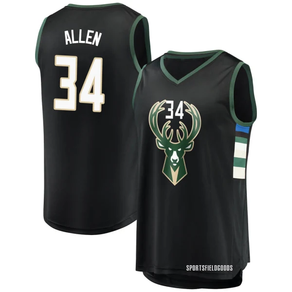 Youth Ray Allen Milwaukee Bucks Black Fast Break Jersey - Statement Edition