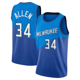 Youth Ray Allen Milwaukee Bucks Blue Swingman 2020/21 Jersey - City Edition