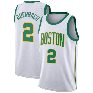 Youth Red Auerbach Boston Celtics White Swingman 2018/19 Jersey - City Edition