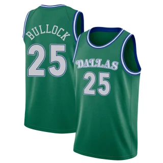 Youth Reggie Bullock Dallas Mavericks Green Swingman 2020/21 Hardwood Classics Jersey