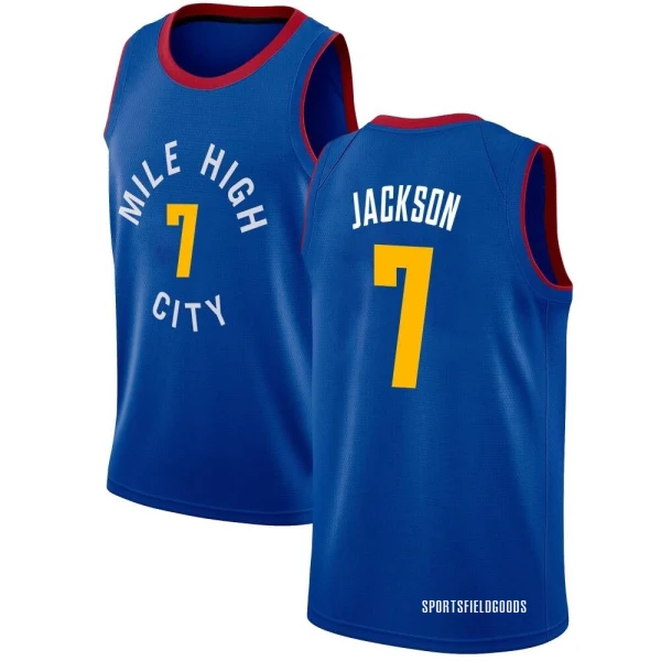 Youth Reggie Jackson Denver Nuggets Blue Swingman Jersey - Statement Edition