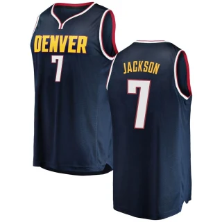 Youth Reggie Jackson Denver Nuggets Navy Fast Break 2018/19 Jersey - Icon Edition