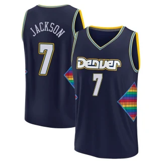 Youth Reggie Jackson Denver Nuggets Navy Fast Break 2021/22 Replica City Edition Jersey
