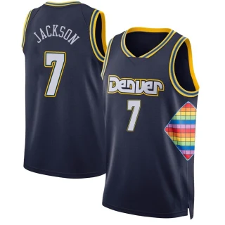 Youth Reggie Jackson Denver Nuggets Navy Swingman 2021/22 City Edition Jersey