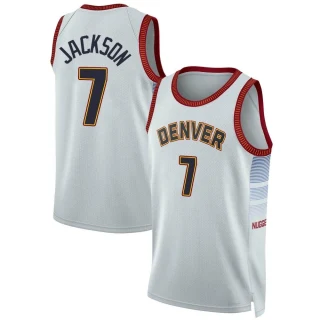 Youth Reggie Jackson Denver Nuggets Swingman Silver 2022/23 City Edition Jersey