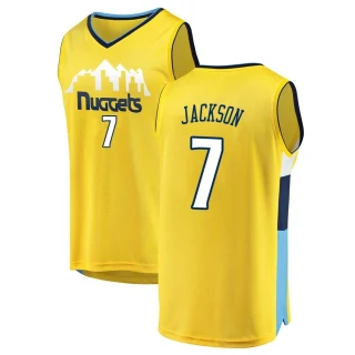 Youth Reggie Jackson Denver Nuggets Yellow Fast Break Jersey - Statement Edition