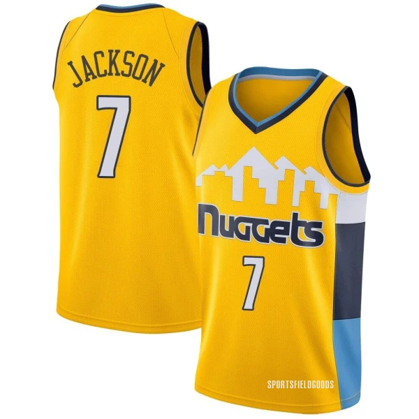 Youth Reggie Jackson Denver Nuggets Yellow Swingman Jersey - Statement Edition