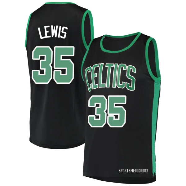 Youth Reggie Lewis Boston Celtics Black Fast Break Jersey - Statement Edition
