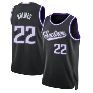 Youth Richaun Holmes Sacramento Kings Black Swingman 2021/22 Icon Edition Jersey