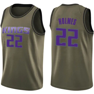 Youth Richaun Holmes Sacramento Kings Green Swingman Salute to Service Jersey