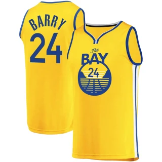 Youth Rick Barry Golden State Warriors Gold Fast Break 2019/20 Jersey - Statement Edition