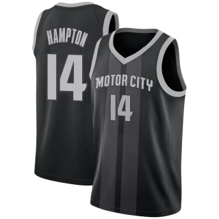 Youth R.J. Hampton Detroit Pistons Black Swingman 2018/19 Jersey - City Edition