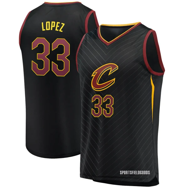 Youth Robin Lopez Cleveland Cavaliers Black Fast Break Jersey - Statement Edition