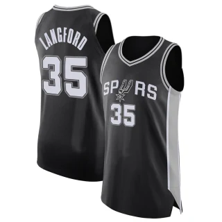 Youth Romeo Langford San Antonio Spurs Black Authentic Jersey - Icon Edition