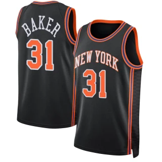 Youth Ron Baker New York Knicks Black Swingman 2021/22 Jersey - City Edition