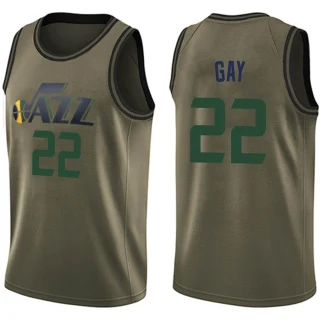 Youth Rudy Gay Utah Jazz Green Swingman Salute to Service Jersey