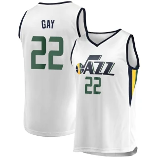 Youth Rudy Gay Utah Jazz White Fast Break Jersey - Association Edition
