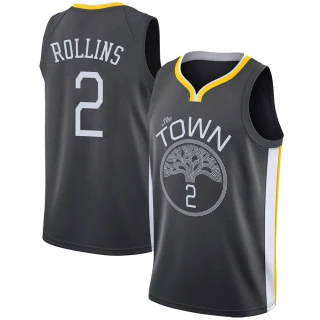 Youth Ryan Rollins Golden State Warriors Gold Swingman Black Jersey - Statement Edition