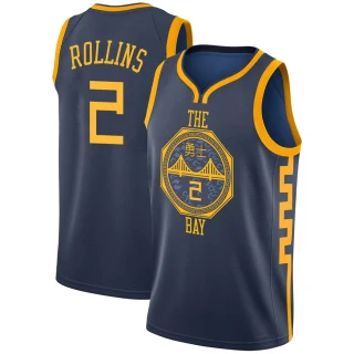 Youth Ryan Rollins Golden State Warriors Gold Swingman Navy 2018/19 Jersey - City Edition