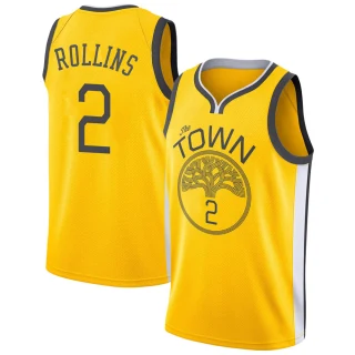 Youth Ryan Rollins Golden State Warriors Gold Swingman Yellow 2018/19 Jersey - Earned Edition