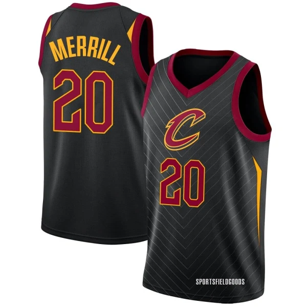 Youth Sam Merrill Cleveland Cavaliers Black Swingman Jersey - Statement Edition