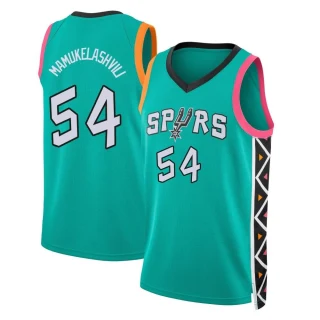 Youth Sandro Mamukelashvili San Antonio Spurs Fast Break Turquoise 2022/23 City Edition Jersey