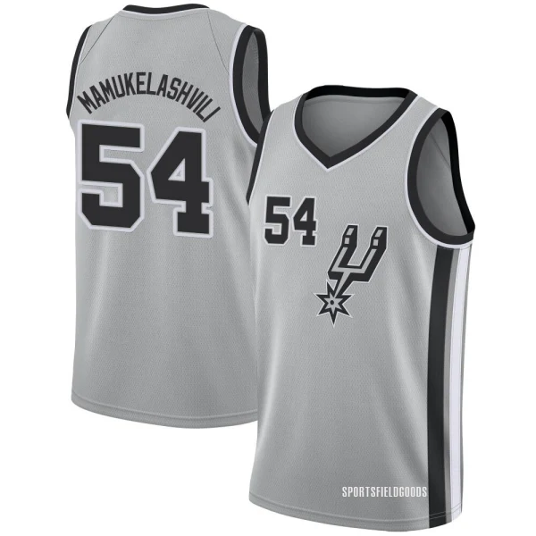 Youth Sandro Mamukelashvili San Antonio Spurs Swingman Silver Jersey - Statement Edition