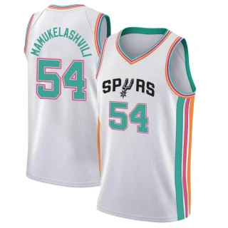 Youth Sandro Mamukelashvili San Antonio Spurs White Swingman 2021/22 City Edition Jersey