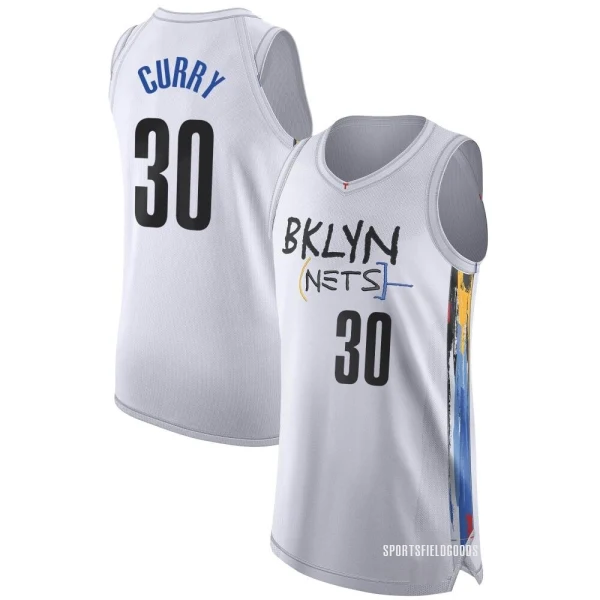 Youth Seth Curry Brooklyn Nets White Authentic 2022/23 City Edition Jersey