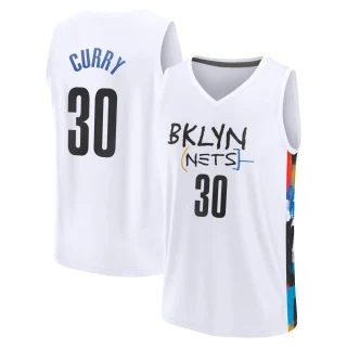 Youth Seth Curry Brooklyn Nets White Fast Break 2022/23 City Edition Jersey