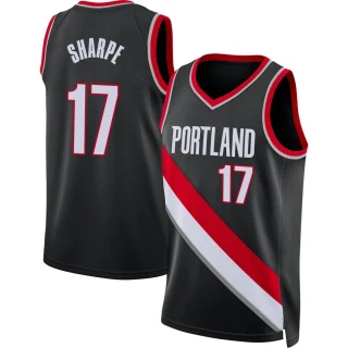 Youth Shaedon Sharpe Portland Trail Blazers Black Swingman 2021/22 Diamond Icon Edition Jersey