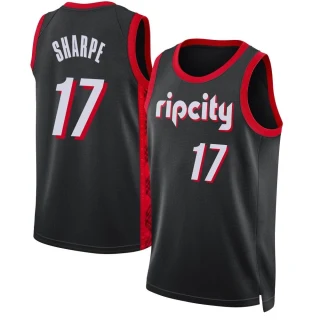 Youth Shaedon Sharpe Portland Trail Blazers Black Swingman 2021/22 Jersey - City Edition