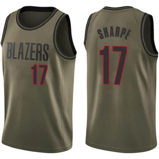 Youth Shaedon Sharpe Portland Trail Blazers Green Swingman Salute to Service Jersey