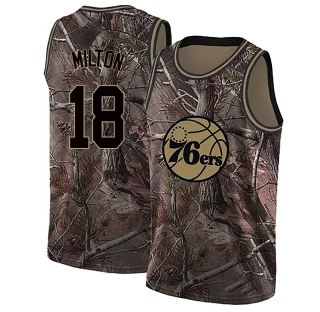 Youth Shake Milton Philadelphia 76ers Camo Swingman Realtree Collection Jersey