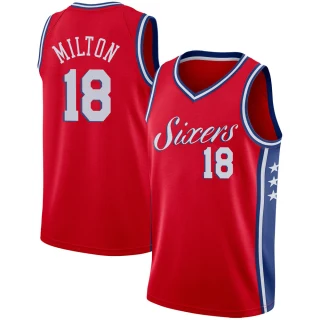 Youth Shake Milton Philadelphia 76ers Red Swingman Jersey - Statement Edition