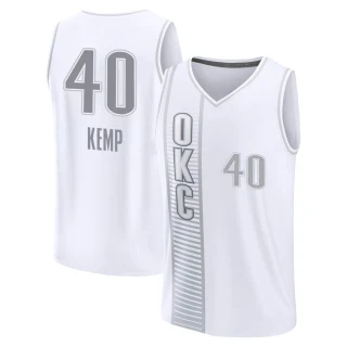 Youth Shawn Kemp Oklahoma City Thunder White Fast Break 2021/22 Replica City Edition Jersey