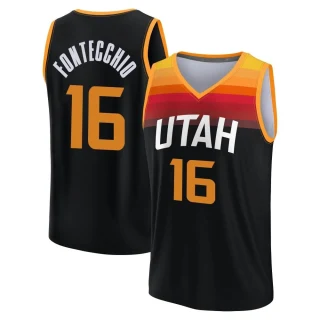 Youth Simone Fontecchio Utah Jazz Black Fast Break 2021/22 Replica City Edition Jersey