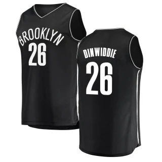 Youth Spencer Dinwiddie Brooklyn Nets Black Fast Break Jersey - Icon Edition