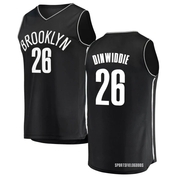 Youth Spencer Dinwiddie Brooklyn Nets Black Fast Break Jersey - Icon Edition