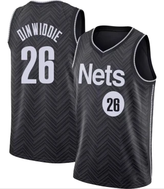 Youth Spencer Dinwiddie Brooklyn Nets Black Swingman 2020/21 Jersey - Earned Edition